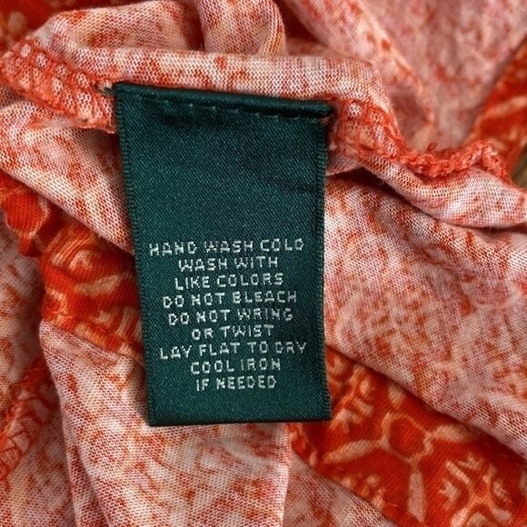 LAUREN Ralph Lauren Geometrical Print Tunic Top 3/4 Sleeve Drawstring Tassel - Picture 10 of 14